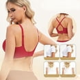 thumbnail image 6 of iHPH7 Seamless Push Up Bras for Women Sports Bras Wireless Bras Push Up Bra Padded Bralette Soft Wireless Bralette Bras for Women No Underwire Seamless T-shirt Bras Red L, 6 of 6