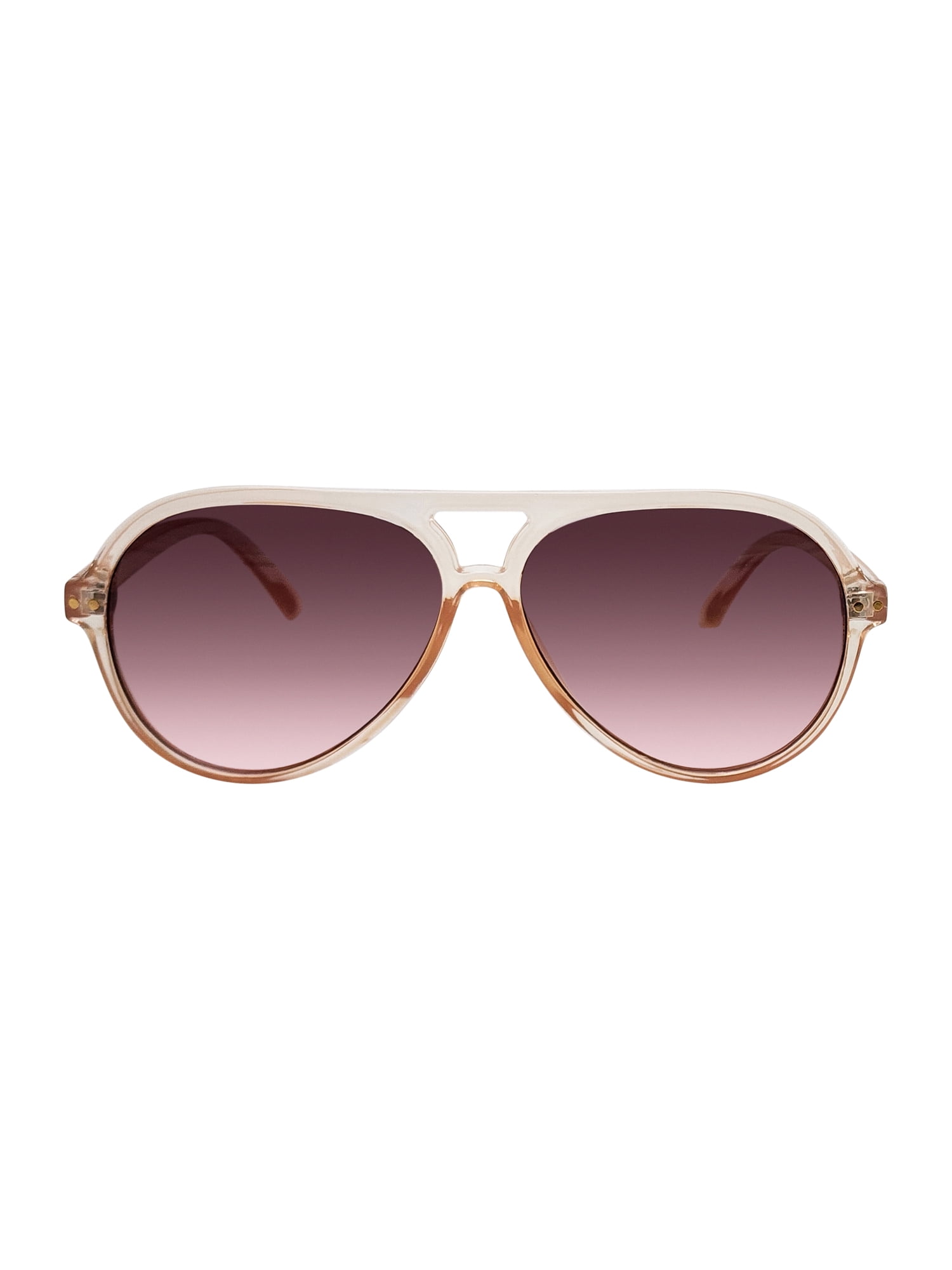 Womens Plastic Aviator Full Rim Sunglasses with Brown Frames and Brown Lenses