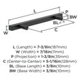 thumbnail image 4 of Amerock Bar Pulls Square 5-1/16 inch (128mm) Center-to-Center Matte Black Cabinet Pull - 10 Pack, 4 of 5