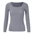 thumbnail image 4 of PMUYBHF Combinaison Chandail pour Femme Femmes Couleur Unie Col en U Chandail Tricoté Chandail à Col Roulé de Base Hauts TG, 4 of 5