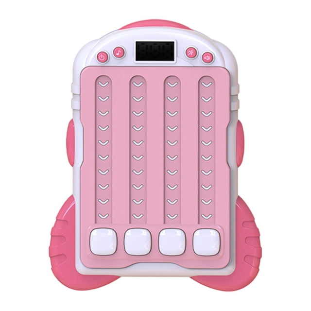 Máquina de juego de con música y luz, modos de juego ajustables, juego de empuje rápido para niños, adolescentes, niños, niñas y niños Rosa