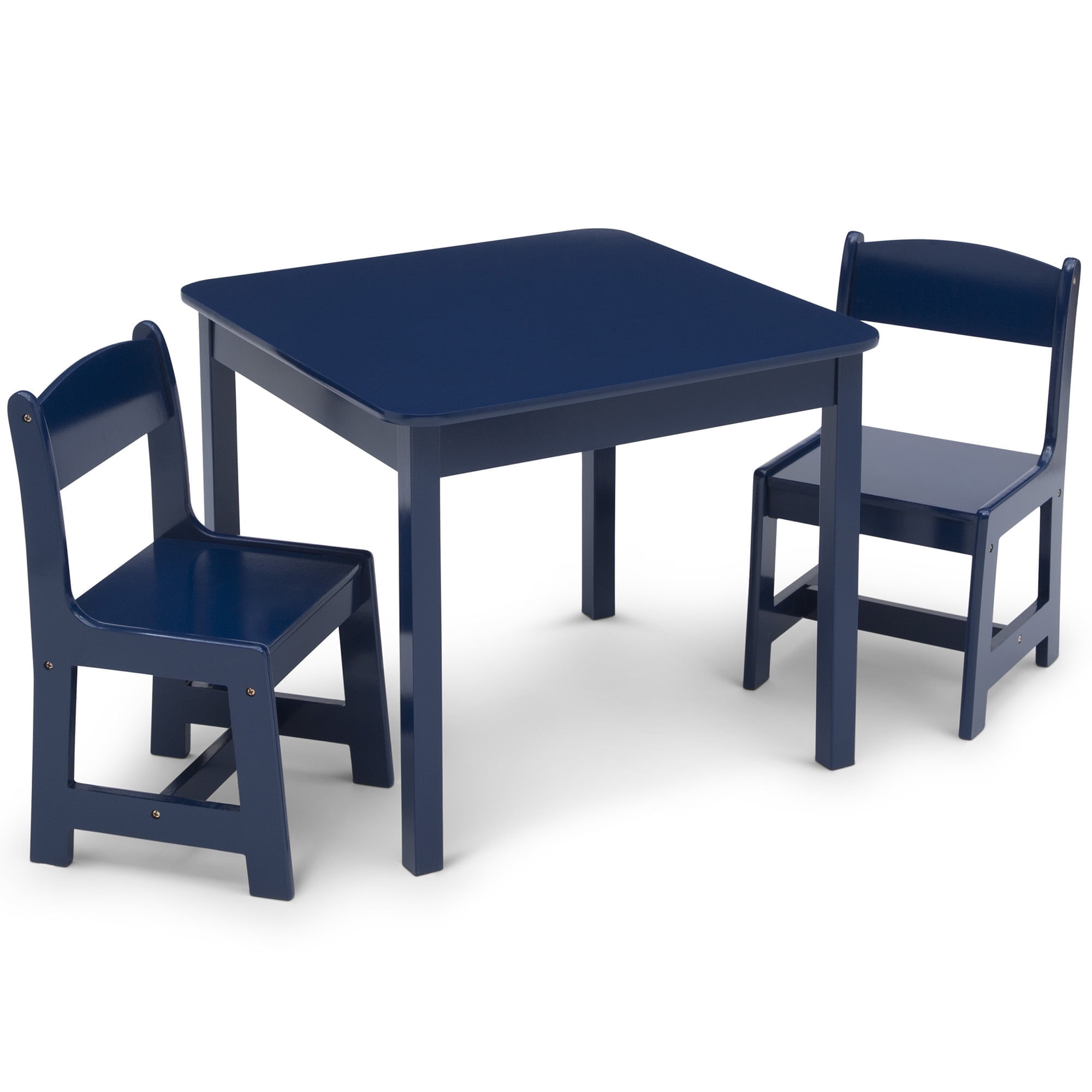 Delta Children MySize Wood Play Table and Chair Set (2 Chairs Included) - Greenguard Gold Certified, Deep Blue