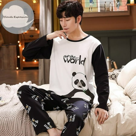 

QWZNDZGR Spring Knitted Cotton Striped Pajama Sets Men s Loungewear Pijama hombre Pyjamas Men Pajama Sleepwear Nightwear 4XL 5Xl Homewear