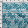 thumbnail image 3 of oneOone Cotton Poplin Twill Dark Teal Green Fabric Tropical Plam Tree With Stripes Diy Clothing Quilting Fabric Print Fabric By Yard 56 Inch Wide, 3 of 4