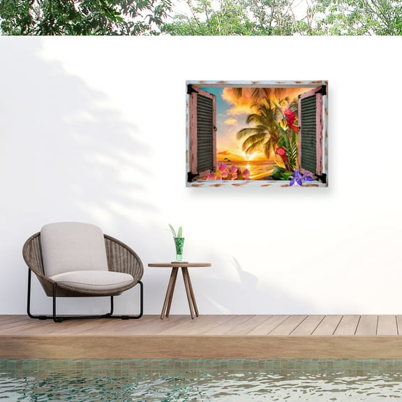 Leo Kelly 'Tropical Window to Paradise II' Outdoor All-Weather Wall Decor