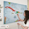 thumbnail image 5 of Elephant Stock Wanderer I Push Pin Caribbean Map Wall Art - Map Canvas Art - 51" x 34", 5 of 8