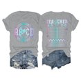 thumbnail image 1 of iTNHFP T-Shirt pour Femmes Mode Rentrée Scolaire Imprimé Manches Courtes Col Rond T-Shirt, 1 of 4