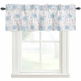 thumbnail image 2 of Valance for Windows,Watercolor Blue Flower Valances Curtain Rod Pocket Valance for Kitchen Bedroom Living Room Bathroom,Pastoral Purple Leaf Butterfly Seamless Short Curtains Window Treatment 54x18in, 2 of 9