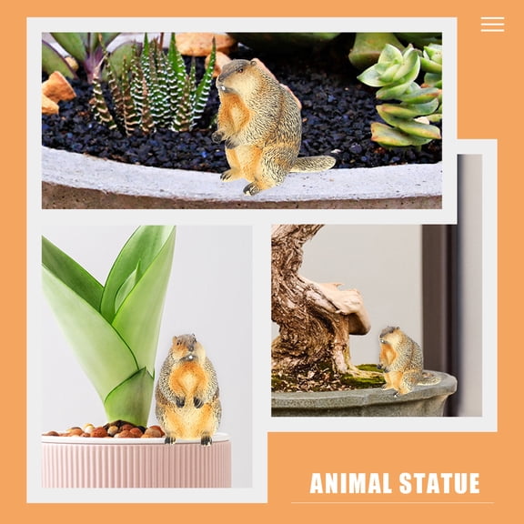 LOLIPPYY 3pcs Simulation Animal Model Groundhog Figurine Multi Decoration Lawn