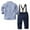 Dark Blue, variant on IROINNID Toddler Boys Formal Long Sleeve Suspender Pants Set Turndown Lapel Birthday Outfits Little Gentleman Solid Homecoming Suit 2PC