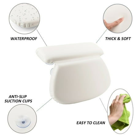 Jacuzzi Whirlpool Pillows (TANBURO Non-Slip Bath Tub Spa Pillow Bathtub Cushion Neck Back Support Jacuzzi Hot Tub Relaxing with 7 Suction)