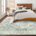thumbnail image 3 of Lahome 8x10 Farmhouse Washable Rug Indoor, Non Slip Large Rugs for Livng Room, Soft Ultra Thin Green Bedroom Rug Throw Carpet for Nursery Office, 3 of 7