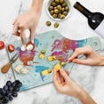 thumbnail image 4 of Geography Cutting Board, Watercolored World Map Continent and Ocean Names Written, Decorative Tempered Glass Cutting and Serving Board, in 3 Sizes, by Ambesonne, 4 of 5