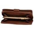 thumbnail image 4 of Julia Buxton Women's Heiress Checkbook Wallet Leather, Mahogany, 4 of 6