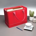 thumbnail image 6 of Home District File Organizer Tote Faux Leather Letter Size, File & Paper Sorter & Organizer, Red, 6 of 9