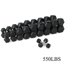 5–50 lbs Dumbbells Weight Set (10 Pairs), 550 lbs Hex Dumbbell Sets, Gyms Weights Dumbbells Sets, Weight Set for Home Gym, Strength Training