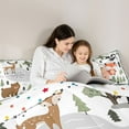 thumbnail image 5 of Homewish Cartoon Bear Fox Queen Comforter Set,Jungle Animal Deer Bedding Sets,White Green Brown Bedding Comforter Set For Boys Girls,Luxury Bedroom Decor Reversible,3 Pieces, 5 of 8