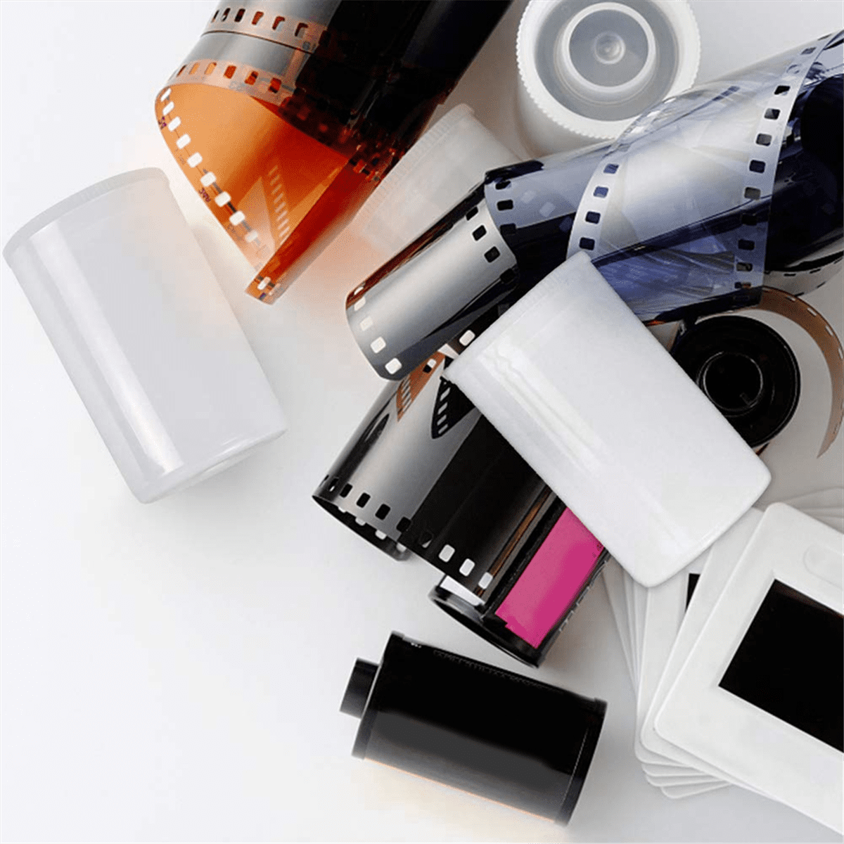 100PCS Plastic Empty Film Canister Camera Reel Container Storage Case Can for Accessories Art Bead Coin Pill White