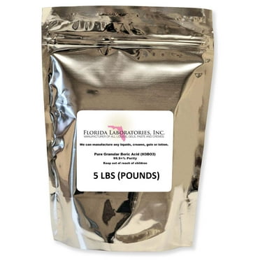 99.9% Fine Granular Powder Boric Acid, 5 Lbs (POUNDS) Create Your Own Solution