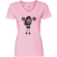 thumbnail image 3 of Inktastic African American Girl, Cheerleaders, Blue Uniform Women's V-Neck T-Shirt, 3 of 5