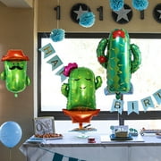 Opolski 1Pc Cartoon Shape Leakproof Decorative Party Balloon Tropical Plant Cactus Aluminum Foil Balloon Party Supplies