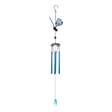 

fvwitlyh Rustic Wind Chimes Outdoor Wrought Iron K Ingfisher Glass Painted Wind Chime Pendant Courtyard Balcony Heart Wind Chime