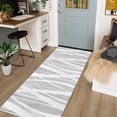 thumbnail image 4 of Tzou Washable Runner Rugs 2x6ft Indoor Ultra Soft Modern Abstract Minimalist Carpet for Entryway Hallway, Low Pile, Non Slip, Non-Shedding Foldable Floor Mat Light Gray, 4 of 7
