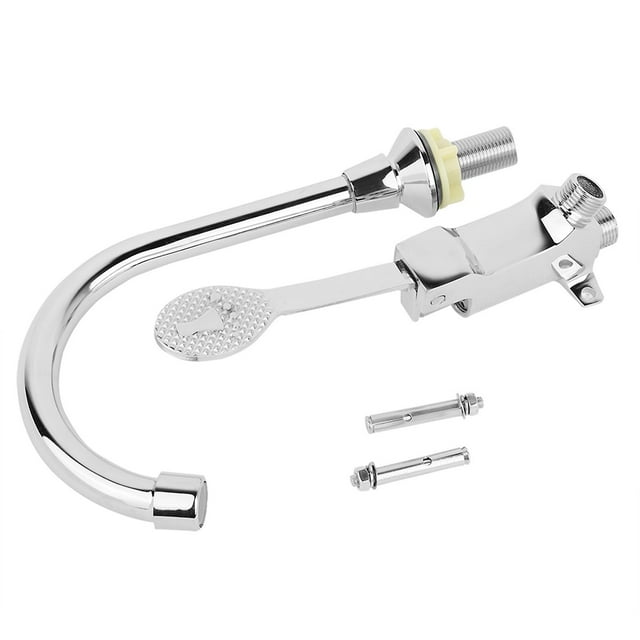 Robinet à pédale pour lavabo de salle de bain, laboratoire, laboratoire, G1/2", robinet d\'eau chaude et froide à pédale en cuivre
