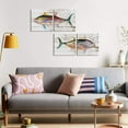 thumbnail image 2 of Fish Wall Art Coastal Wall Decor Ocean Fish Canvas Pictures Beach Bathroom Decor Vintage Nautical Colorful Tuna Fish Poster for Bedroom Living Room Farmhouse Lake House Kitchen Decoration 12x12x4, 2 of 6