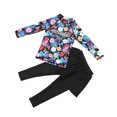 thumbnail image 2 of LSLJS Girls Long Sleeve Swimsuit Two Piece Floral Print Swimwear Swimsuit Skirt Style Long Pants Surfing Split Set Sun Protection Bathing Suits Gifts for Kids, 2 of 9