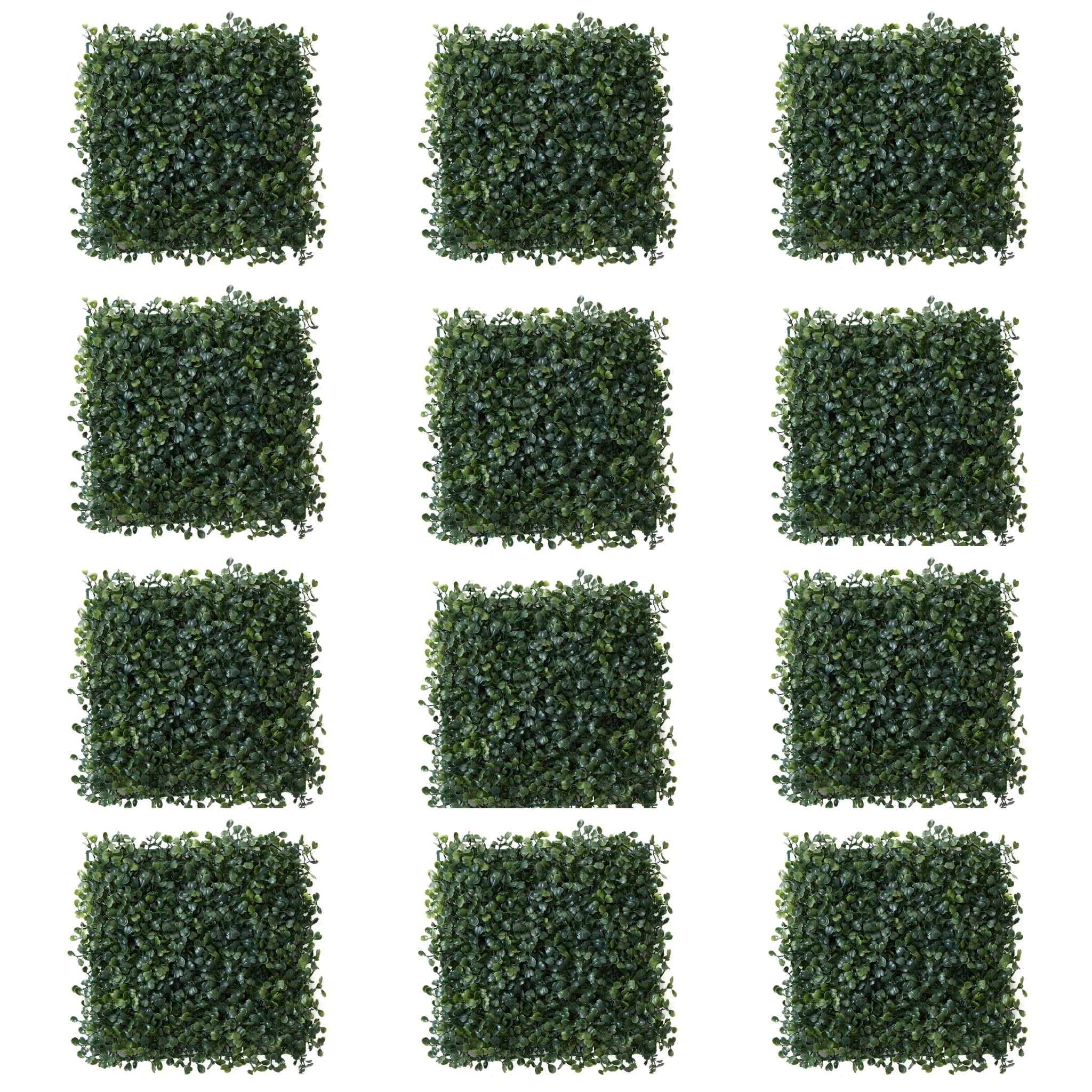 (12 pack) Mainstays 10" x 10" Green Artificial Decorative Boxwood Plant Mat