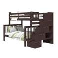 thumbnail image 4 of Bedz King Stairway Bunk Beds Twin over Full with 4 Drawers in the Steps, Dark Cherry, 4 of 9