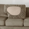 thumbnail image 5 of CJC Armchair Sofa Cover for 1-Seater, 3-Piece Velvet Couch Slipcover with Separate Backrest and Cushion Cover, 9 Colors, 5 of 9