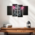 thumbnail image 2 of Elephant Stock Panda Pink Guns Wall Art - Horizontal Multi Panel Canvas - Living Room Wall Decor - Animal Multi Panel - Black And Gray Decor By Octavian Mielu - 24" x 14", 2 of 4