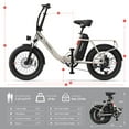 thumbnail image 6 of 5TH WHEEL W11B-W 20" Fat Tire Electric Bike, 500W Foldable Adult E-bike with 48V 15.6Ah Removable Battery, Electric Bicycle with 7 Speed, UL2849, White, 6 of 10