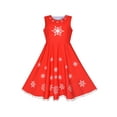 thumbnail image 1 of Robe Fille Rouge Flocon de Neige Nœud Papillon Fête de Noël Sans Manches 10 Ans, 1 of 6