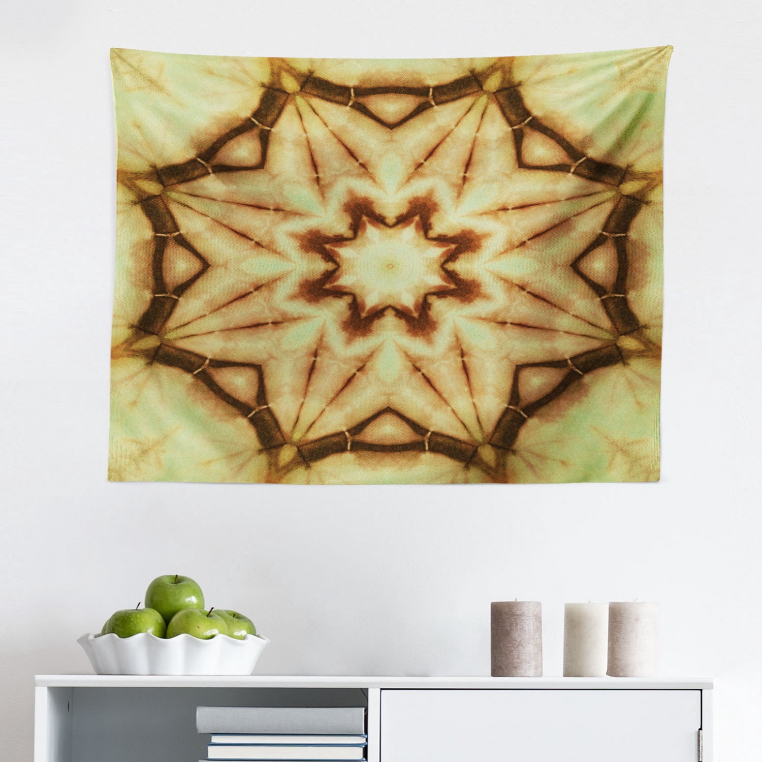 Batik Tapestry, Gradient Circle Batik Pattern with Spectral Pleats and ...