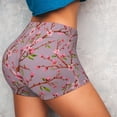 thumbnail image 6 of Seamless Workout Shorts Women - pink berry blossom flowers Floral Biker Gym Running Yoga Spandex Shorts for Women, 6 of 7
