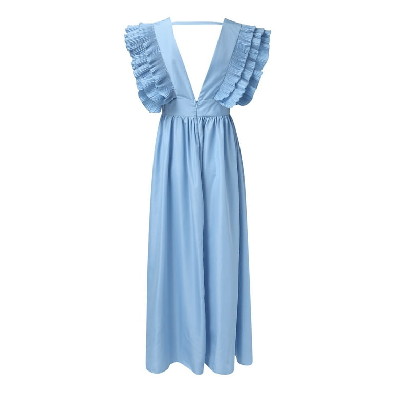 Charter Club Women's Tie-waist V-neck Blue Print Large Charter Club Women's  Tie-Waist - Intrepid Blue Combo Print, Size Large Maxi Dress