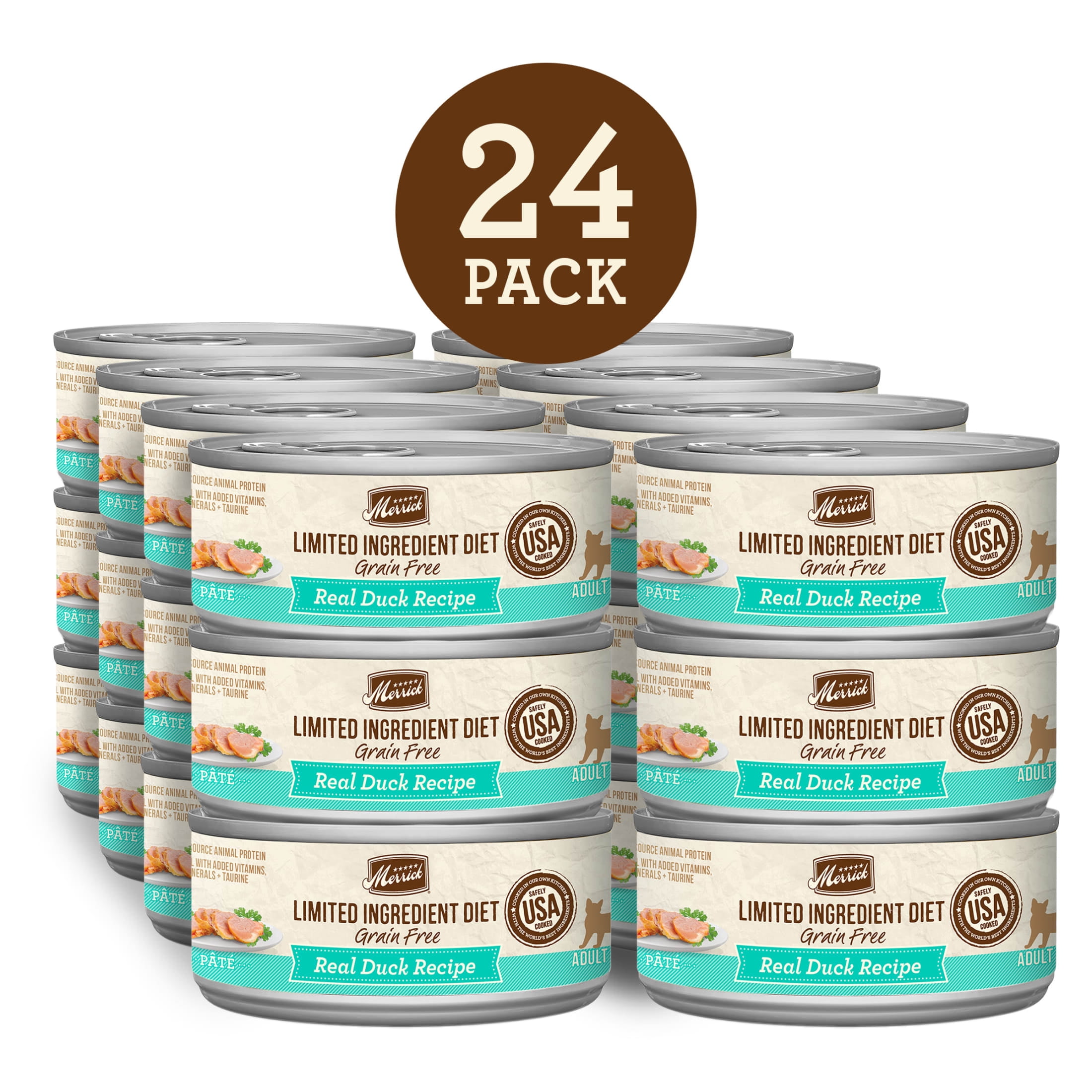 Merrick Limited Ingredient Diet, Duck, Wet Cat Food, 5 oz Cans, 24 Pack