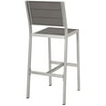 thumbnail image 5 of Modern Contemporary Urban Design Outdoor Patio Balcony Garden Furniture Bar Pub Stool Chair and Table Set, Aluminum Metal Steel, Grey Gray, 5 of 7