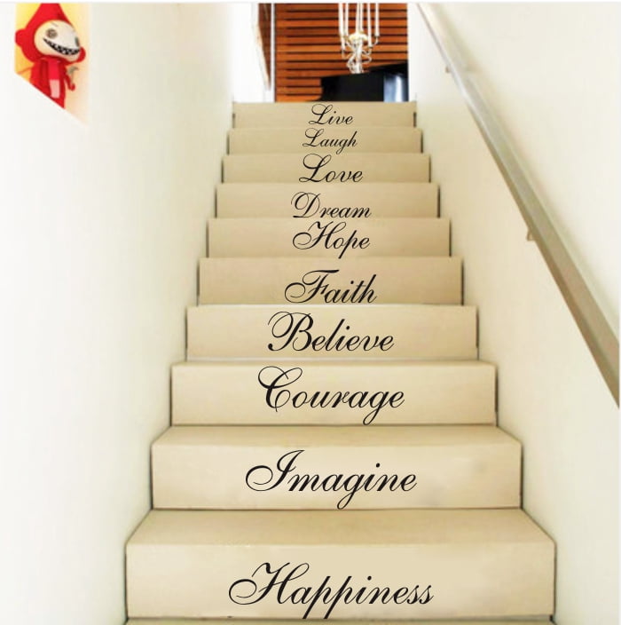 Wayren Usa Ten Positive Words Live Love Faith Dream Happiness Believe Quote Wall Stickers Walmart Com Walmart Com