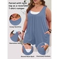 thumbnail image 3 of Gleelist Women's Plus Size Sleeveless Jumpsuit Wide Leg Shorts Romper Loose Fit Overalls with Pockets Summer Outfit XL-5XL, 3 of 5