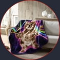 thumbnail image 2 of Wild Frontier  50X60 Plush Galactic Cat Throw. Great for Tweens and up., 2 of 5