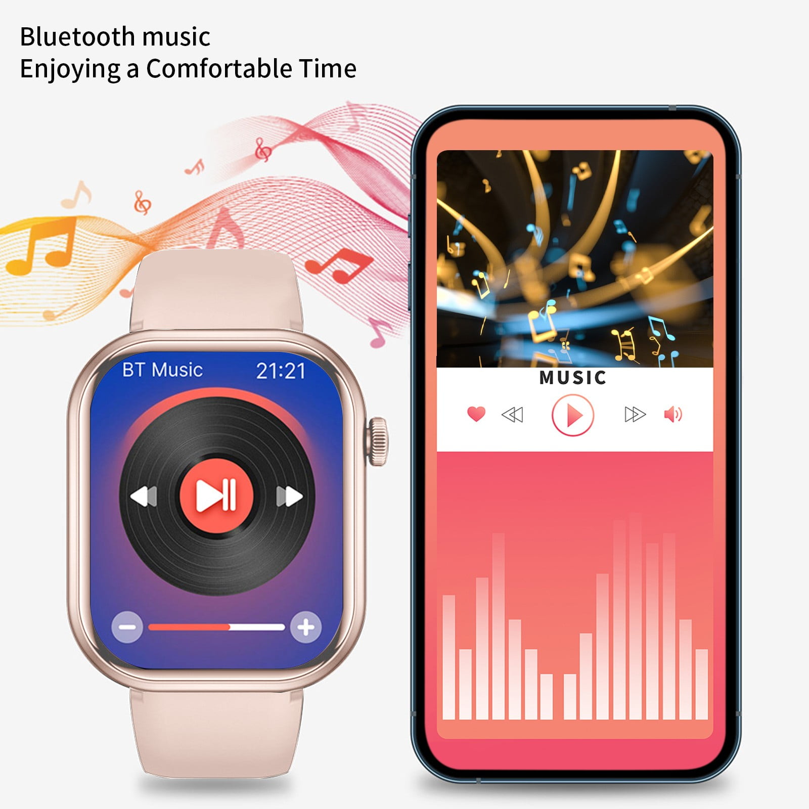 SPOORYYO Smartwatch with 2.01-Inch HD Screen, Bluetooth Calls, IP67 Waterproof, Multiple Sports Modes, Long Battery Life, Sedentary Reminder, and Message Notifications