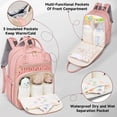thumbnail image 3 of Mochila para pañales Tealari, elegante, impermeable, de viaje, rosa, 3 of 7