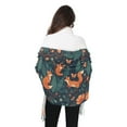thumbnail image 4 of FORMRS Womens Scarf Winter Soft Long Big Warm Shawls Wrap Tassel Scarves, Whimsical Foxes Pattern, 4 of 9
