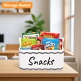 thumbnail image 6 of Large Snack Basket for Pantry & 5 Seal Clips - Snack Bin Organizer for Countertop - Imitation Linen Snack Storage Containers for Storing Chips, Pretzels, Cookies, Popcorn and more,White, 6 of 9