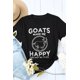 thumbnail image 2 of ABPHQTO Camiseta gráfica negra de manga corta con estampado animal y letras GOATS para mujer, 2 of 5