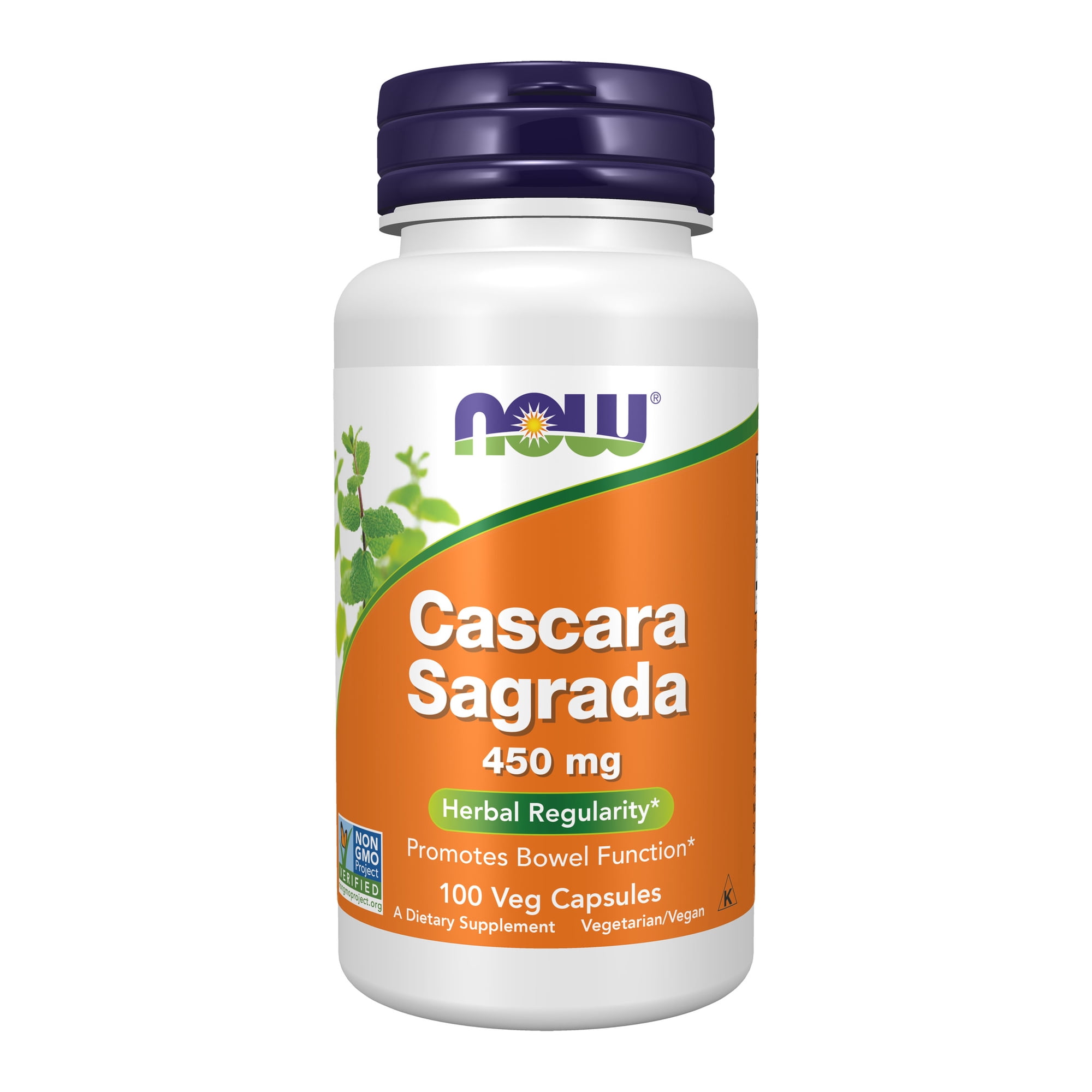 NOW Supplements, Cascara Sagrada (Rhamnus purshiana) 450 mg, Herbal Regularity*, 100 Veg Capsules